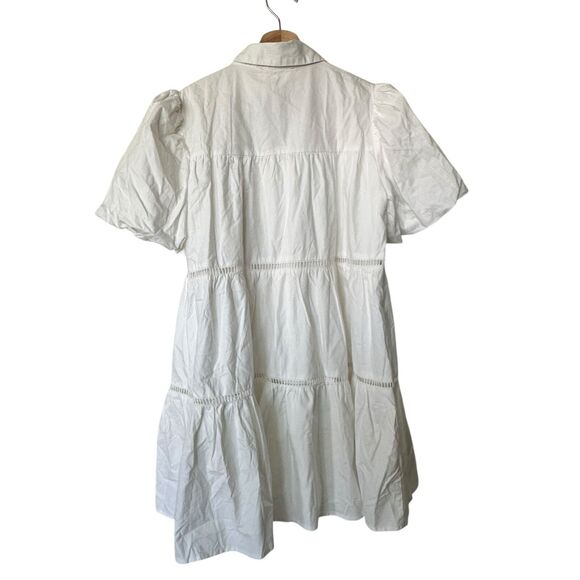 NWT Impressions Sunday Stroll S white cotton Sundress mini babydoll dress - Picture 3 of 13